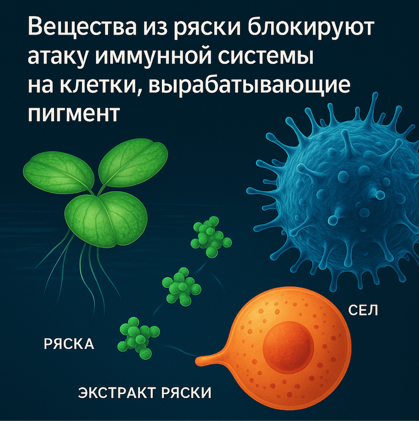 Прорывное исследование 2025 года: вещества из ряски блокируют атаку иммунной системы на клетки пигмента вещества из ряски