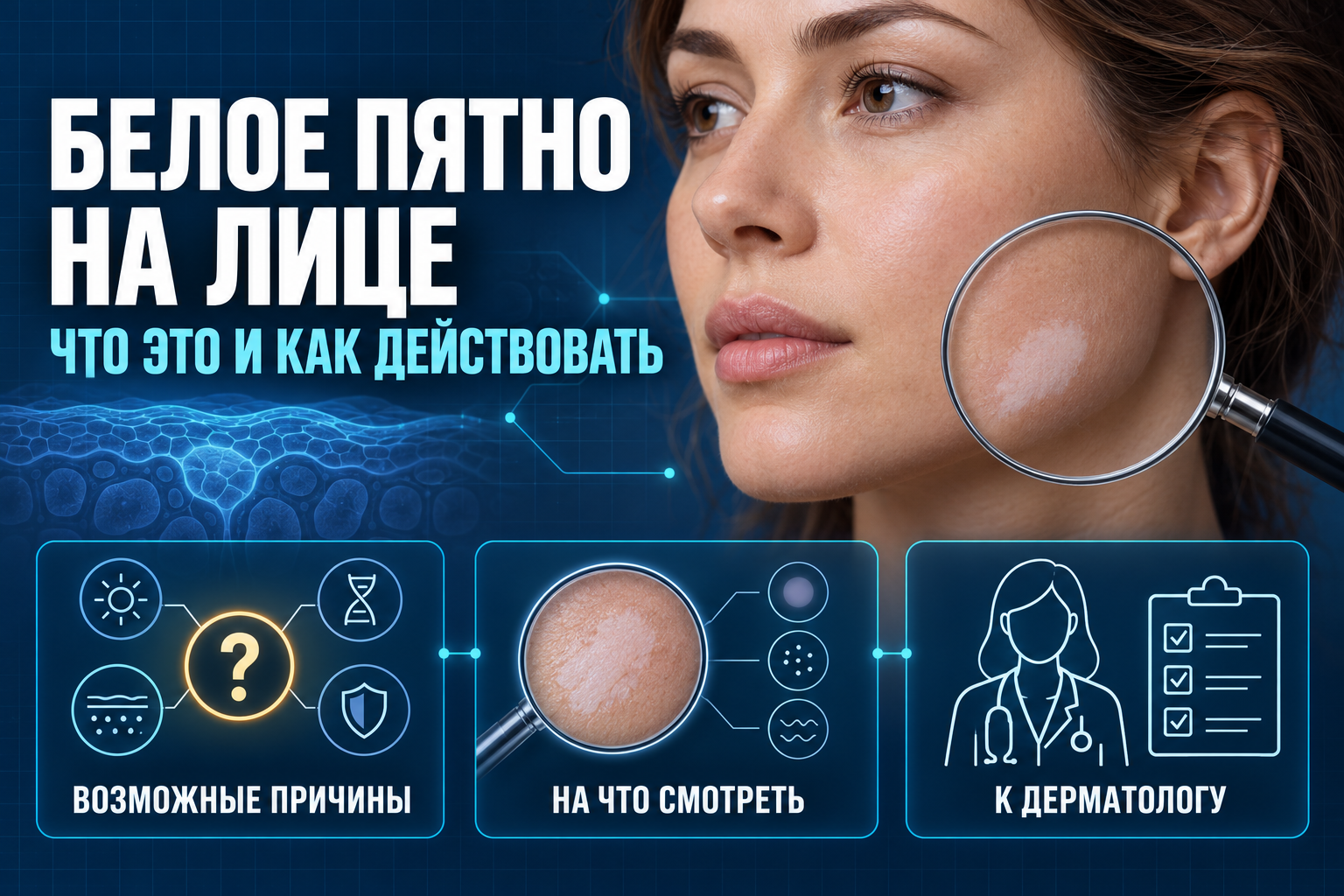 Белое пятно на лице: что это и как действовать