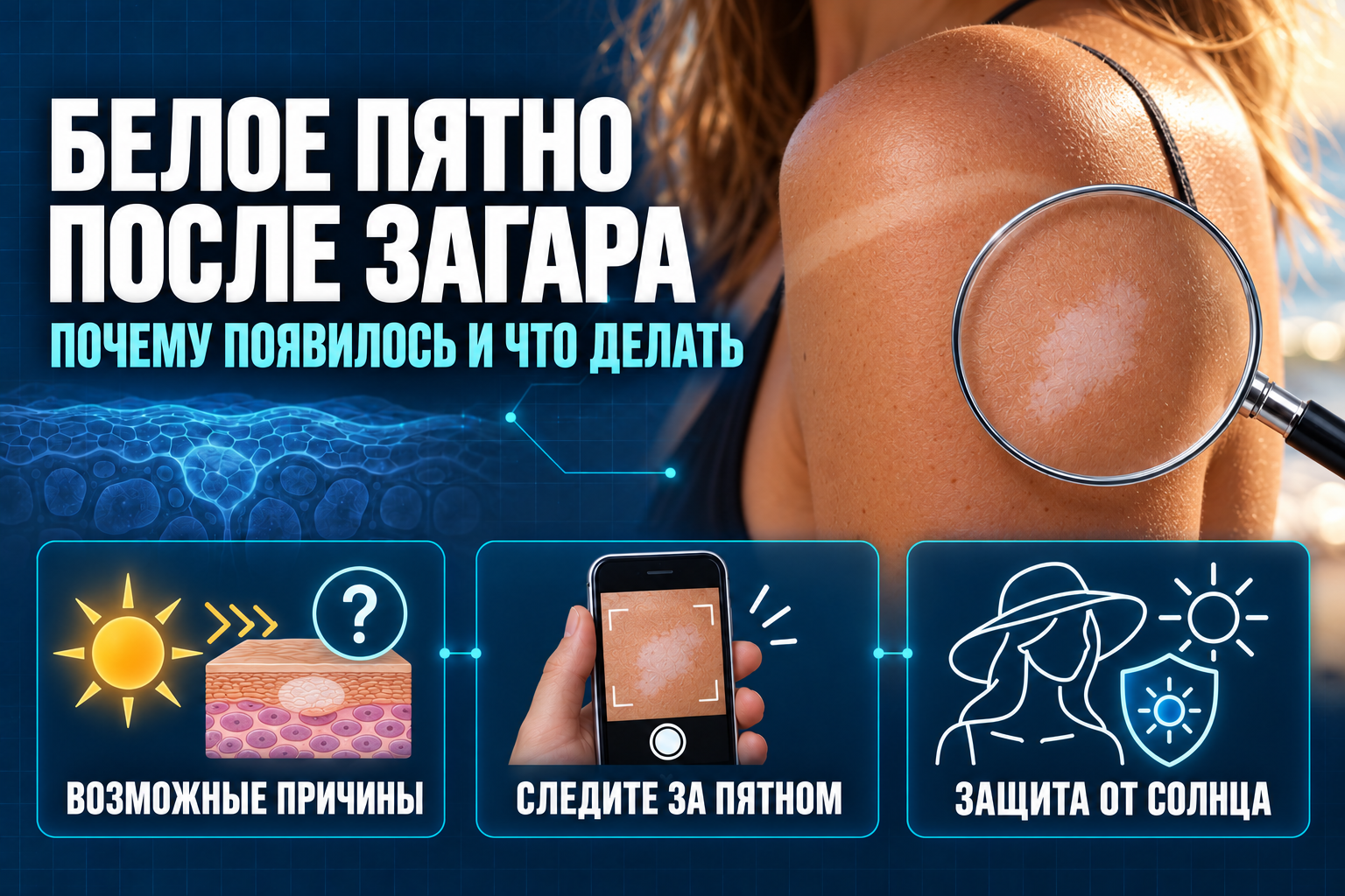 Белое пятно после загара: почему появилось и что делать